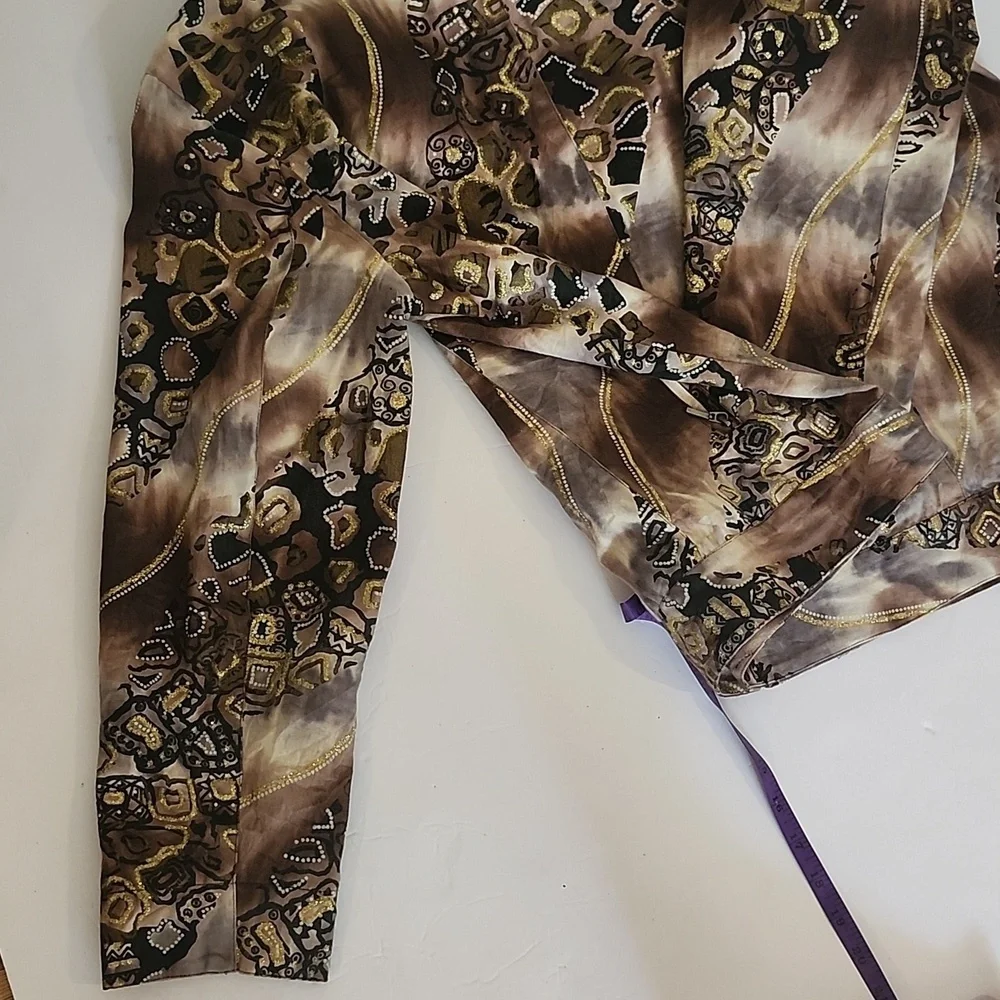 Life Style  Brown and Tan Patterned Jacket
